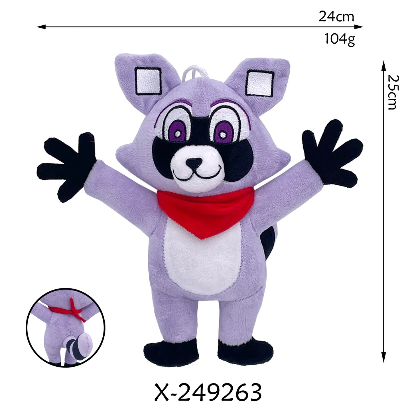 New Indigo Park Plush Toy Game Role Cute Purple Raccoon Doll Stuffed Animal Plush Toy for Kids Home Decoration Doll Gifts