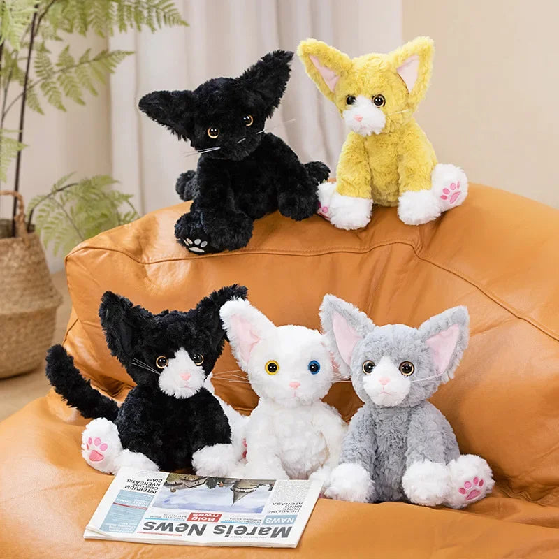 25cm Simulation Devon Rex Pet Cat Plush Doll Curly Haired Cat Stuffed Toys For Friends Gifts