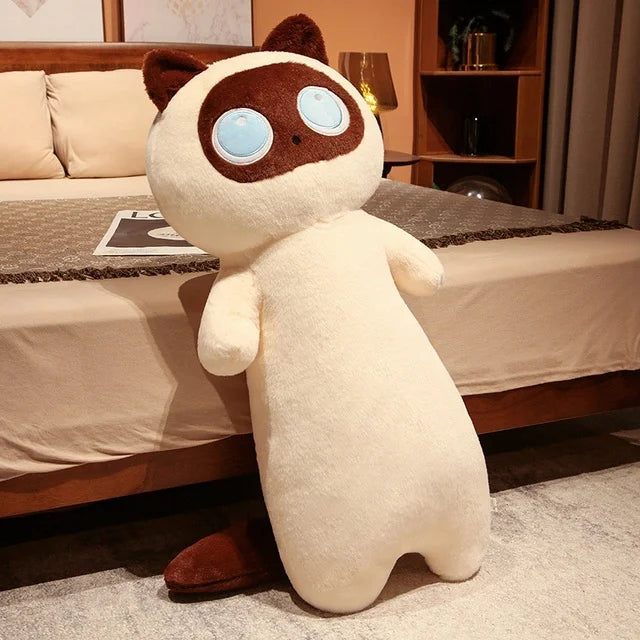 65/130cm Cute Fat Long Cat Pillow Plush Toys Stuffed Lovely Fluffy Kitten Doll Bed Sleep Pillow Home Decor Gift for Kids Girls