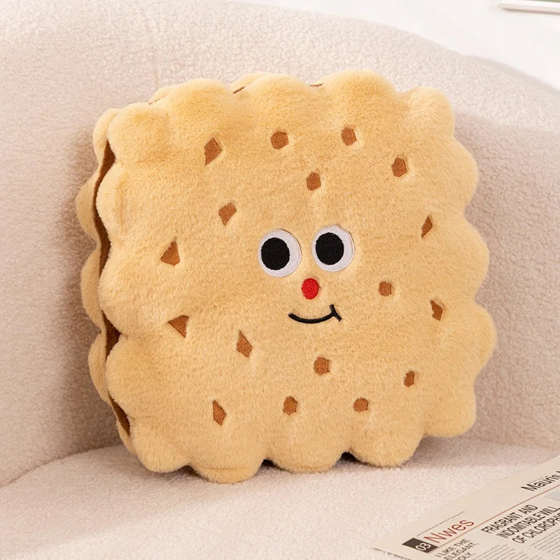 Cartoon Round And Square Sandwich Biscuit Plush Cushion Stuffed Simulation Chocolate Oreo Cookies Toy Pillow Home Decor Gift