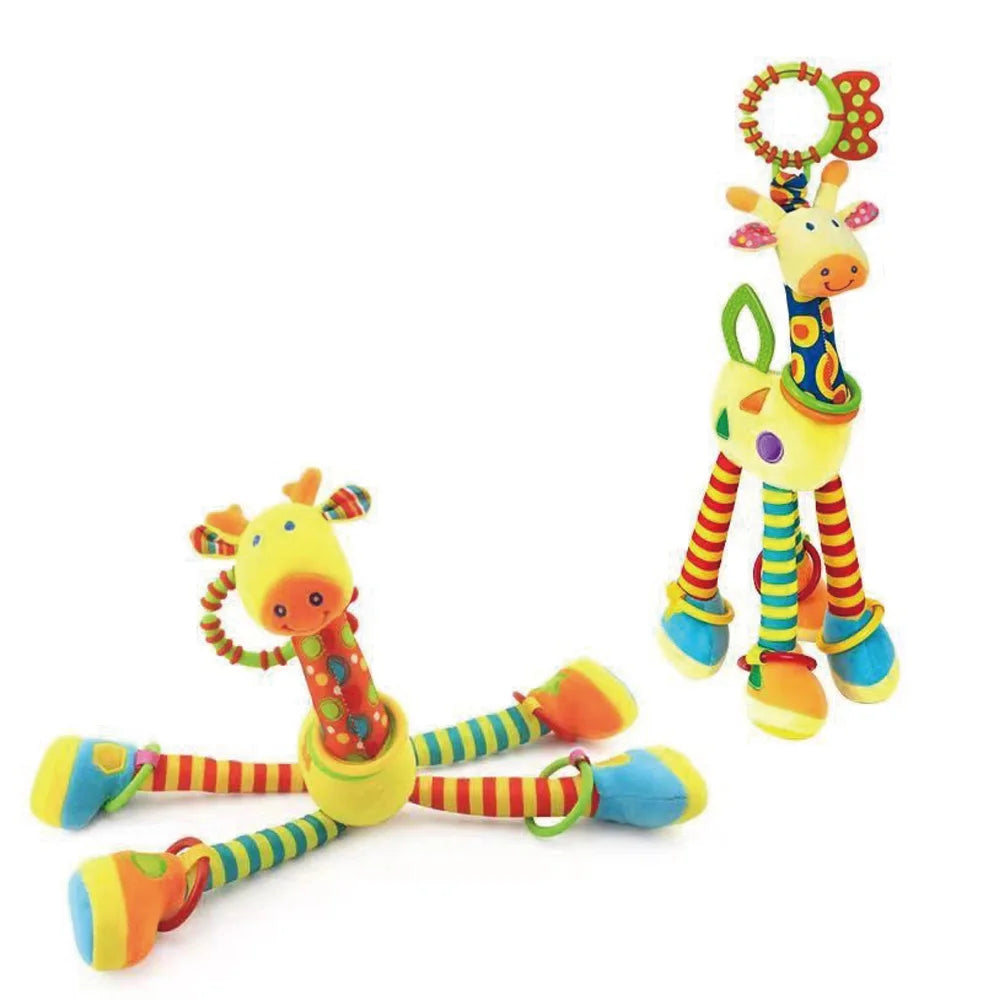 Baby Development Soft Giraffe Animal Handbell Rattle Plush Giraffe Toys / Baby Giraffe Animal Rattle Toys / Soft Giraffe Animal