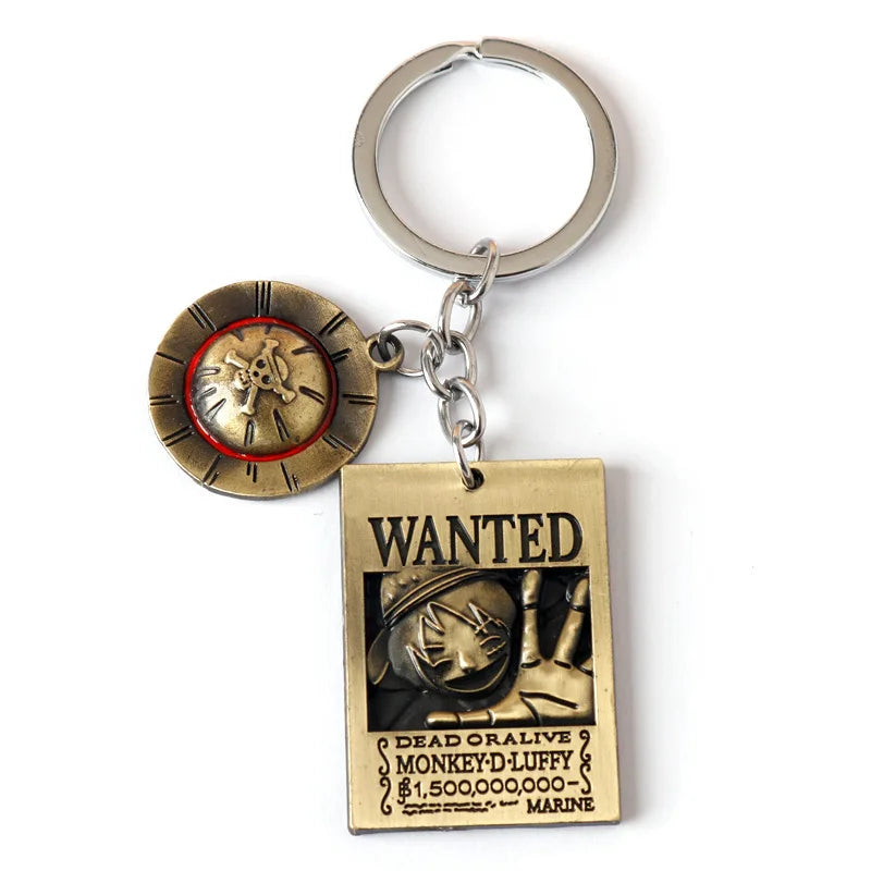 One Piece Figure Keychain One Piece Luffy Skeleton The Straw Hat Pirates Pendant Key Chain for Women Men Fans Souvenir jewelry