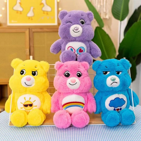 MINISO Rainbow Bear Plush Toy Sleeping Mate for Girl Baby Kids Pink Colorful  Bear Stuffed Animal Toys Birthday Gift 27 Cm