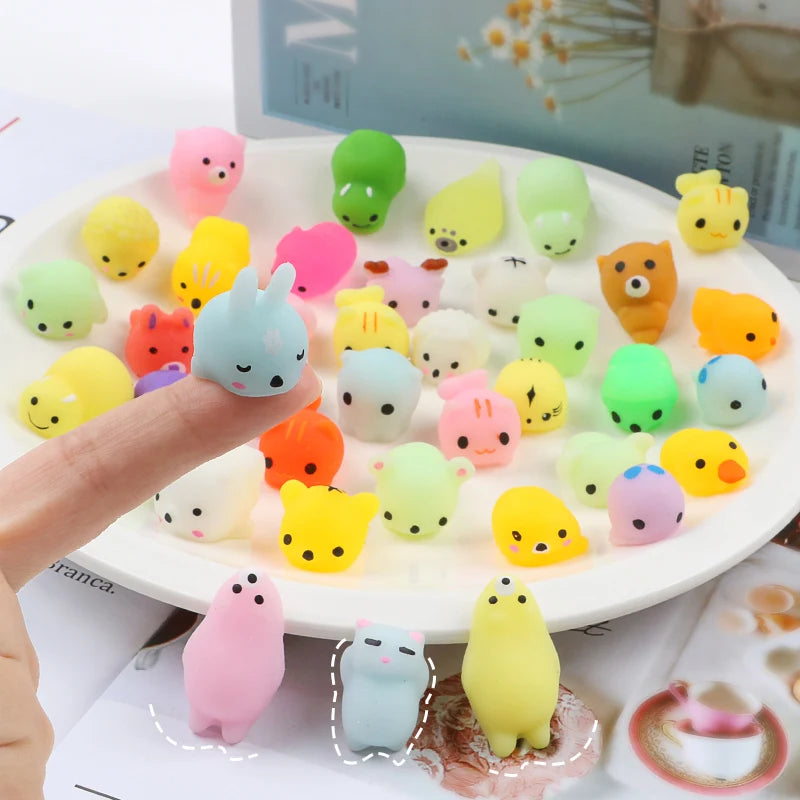 10Pcs Mini Animal Mochi Squishies - Funny Fidget Toy