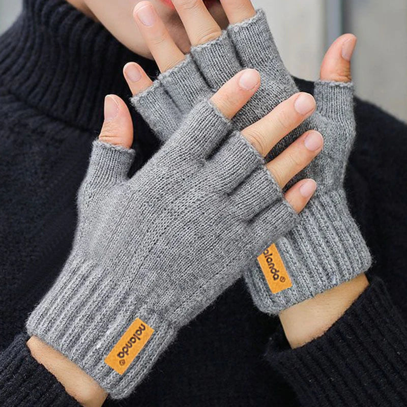 Fashion Winter Autumn Knitted gloves Warm Plush Fingerless gloves for men & Women outdoor sport touchscreen gloves