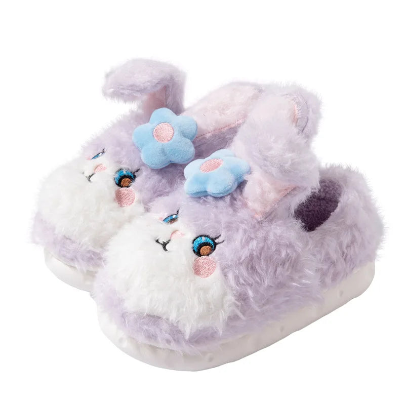 Children'S Cotton Slippers Cute Winter Bunny Girl Princess Indoor Warm And Thick Plush Slippers Sanrio Birthday Gift Wholesale