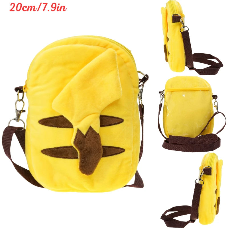 Pokemon Plush Toys Crossbody Bag Cute Gengar Rowlet Pikachu Lucario Eevee Mimikyu Fashion Mobile Phone Bag  Peluche Dolls Gifts