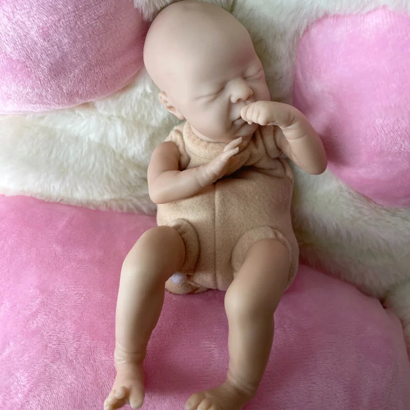 Mini Kit Reborn Wee Patience 9 Inches Reborn Baby Vinyl Doll Kit  Unpainted Unassembled Doll Parts DIY Blank Reborn Doll Kit