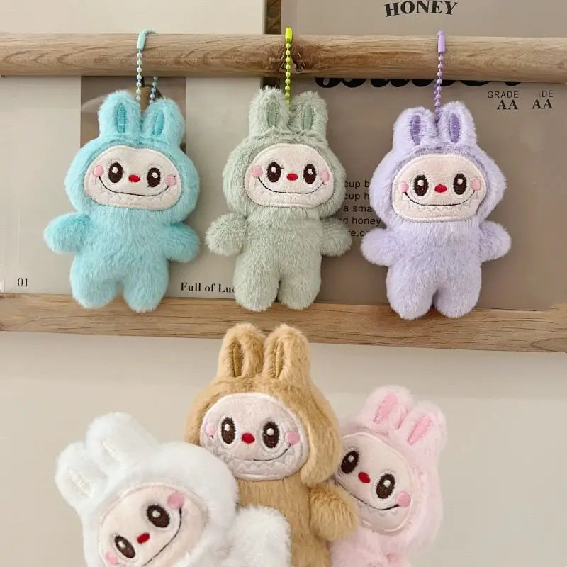 New Cartoon Labubu Plush Doll Pendant Kawaii Keychain Student Schoolbag Pendant Doll Girl Boy Gift Toys