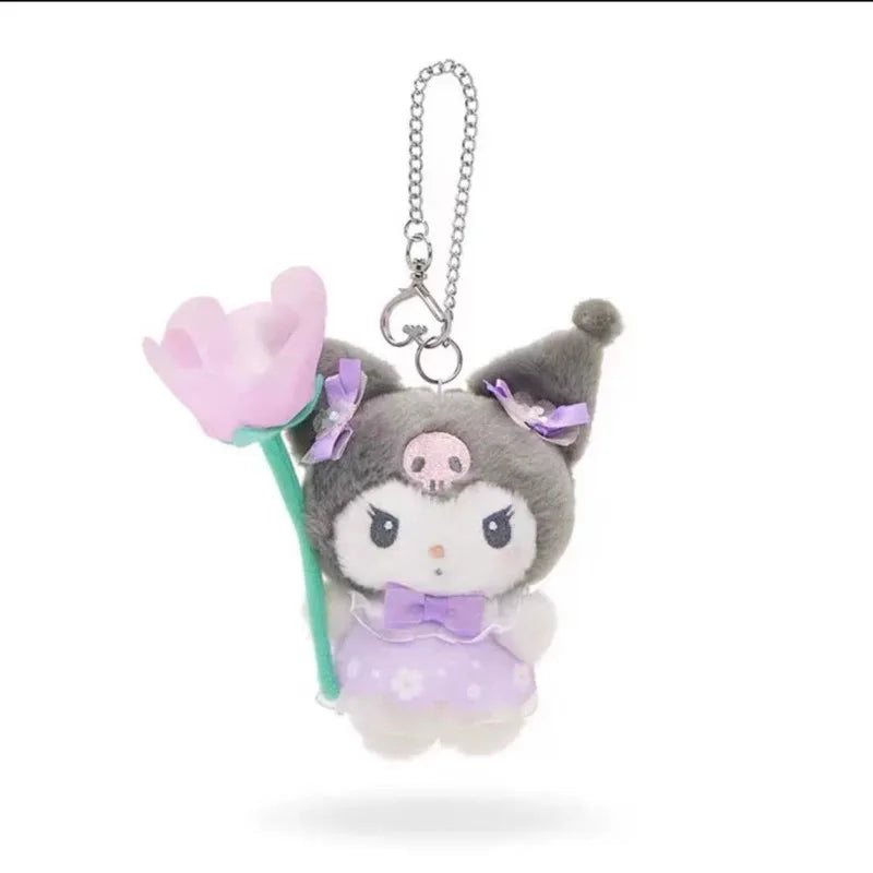 Sanrio Elf Fantasia Series Jade Guigou Melody Kuromi Pudding Dog Kt Cat Plush Pendant Gift Cute Peripheral Key Chain Holiday