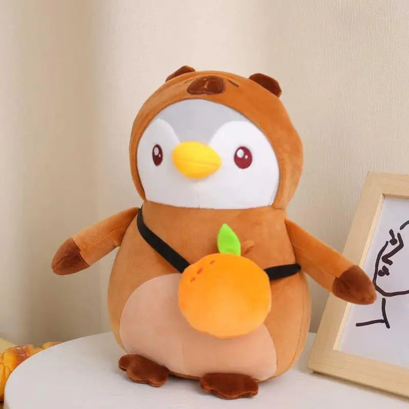 Stuffed Penguin Doll Toy Panda/sunflower/capybara Clothing Penguin Dolls Animal Plushie Penguin Figure Sleeping Hugging Pillow