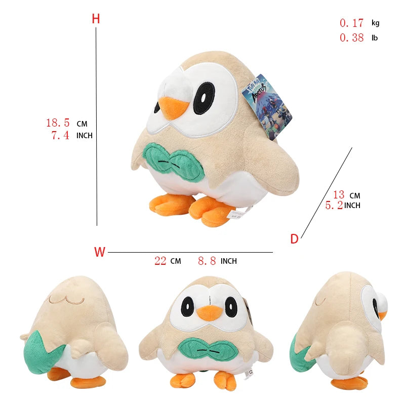 15-37CM Pokemon Plush Oshawott Cyndaquil Rowlet Turtonator Typhlosion Samurott Decidueye Initial Elf Animal Dolls Birthday Gift