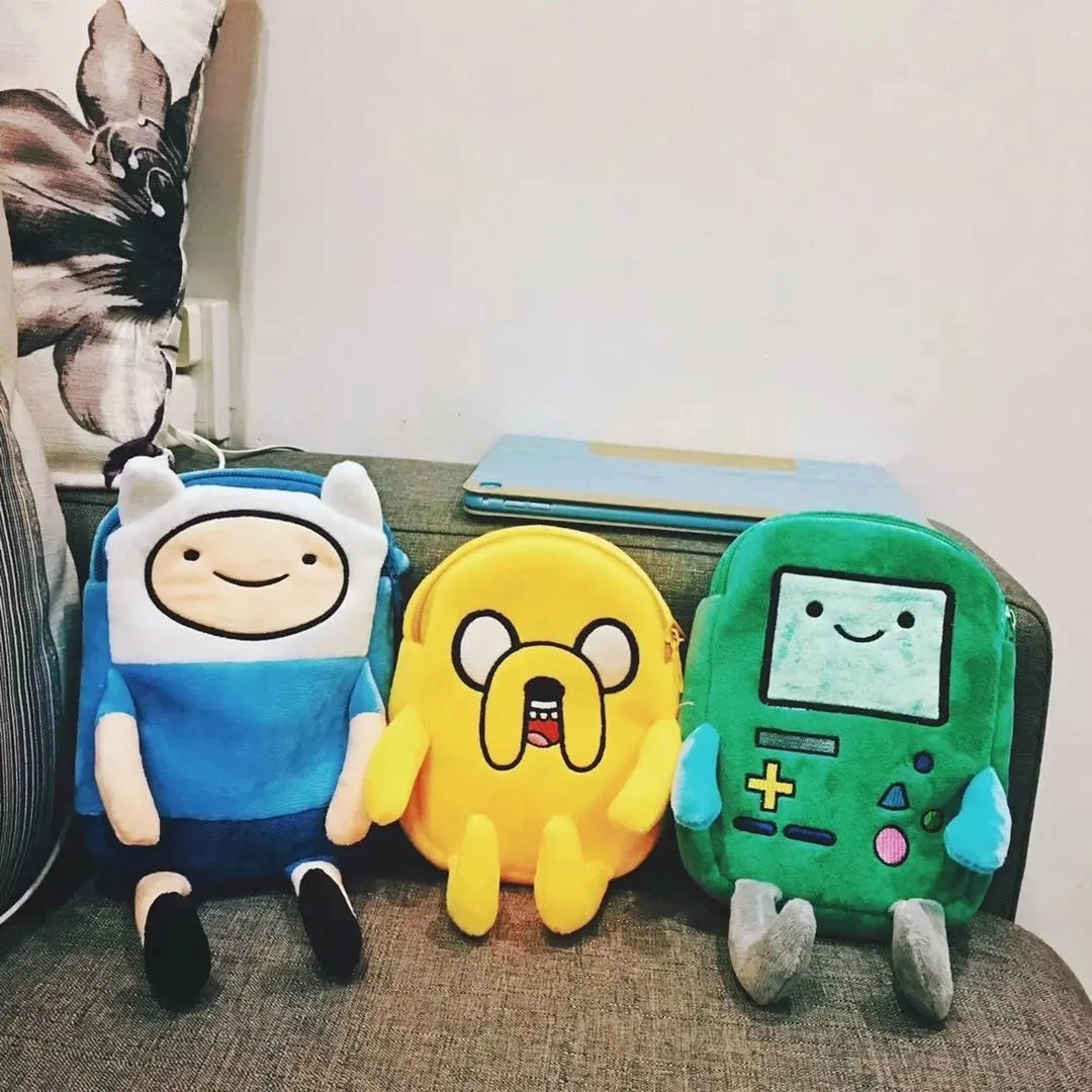 Cartoon Finn&Jake Figure Crossbody Bag Plush Coin Bag Phone Bag Anime BMO&Bag Stuffed Toys For Children Girls Boy Birthday Gifts