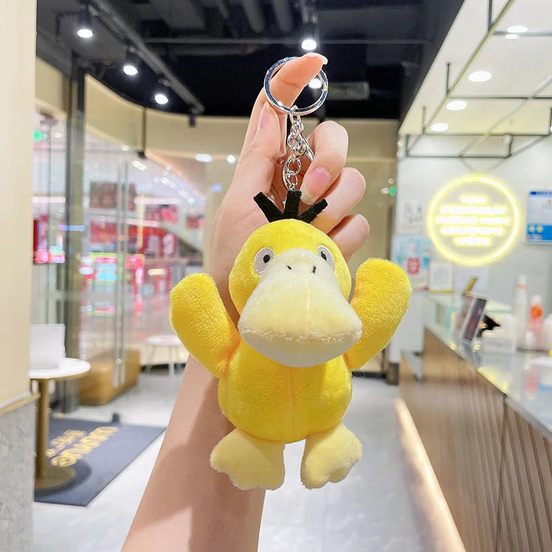 Anime Pokemon Plush Doll Keychain Pikachu Psyduck Squirtle Soft Stuffed Key Ring Cartoon Plushies Bag Pendant Gift Kids Toys