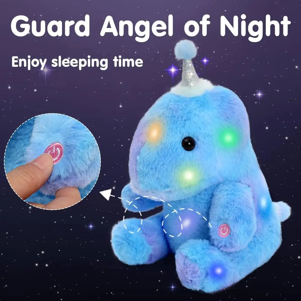 Tezituor Light Up Dinosaur Stuffed Animal Soft Cute Night Light Dinosaur Plush Toys with Colorful Light Gift for Kids