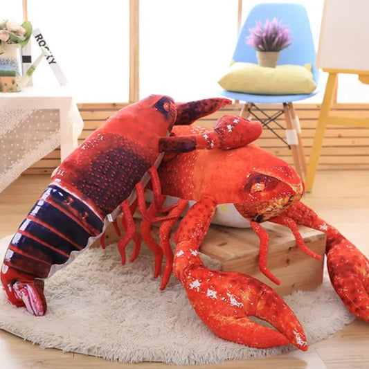 1PC Simulation Lobster Plush Toy Lifelike Lobster Doll Stuffed Sea Animal Soft Pillow Creative Room Decor Funny Gift For Friends