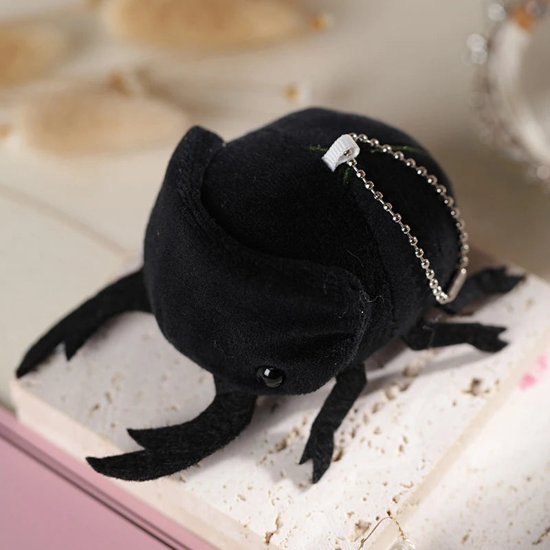 Cute Plush Doll Bag Pendant 10cm Insect-Beetle Plush Keychain Women Handbag Trinkets Backpack Decors Gift