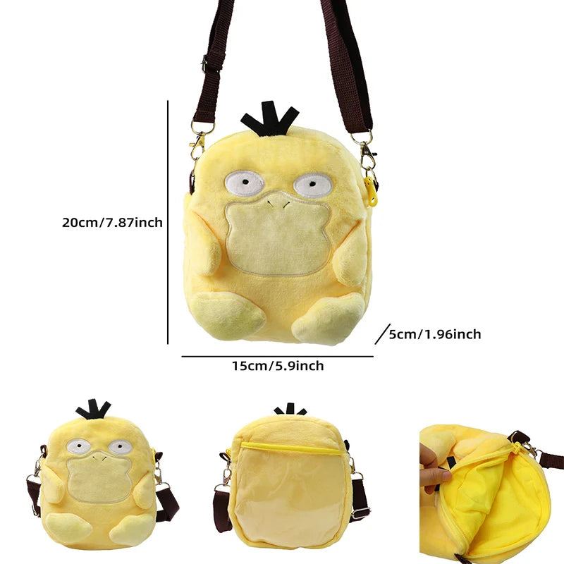 Gengar Plush Shoulder Bag Pokemon Pikachu Rowlet Crossbody Bag Cute Children Storage Sling Bag Toy Christmas gift bag