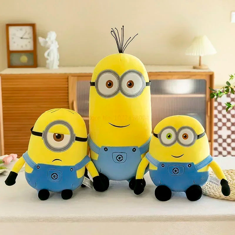 2024 Hot Cute Minions Movie Characters Yellow Plush Toys Bob Stuart In Jeans Soft Toys Dolls & Hobbies Christmas Birthday Gifts