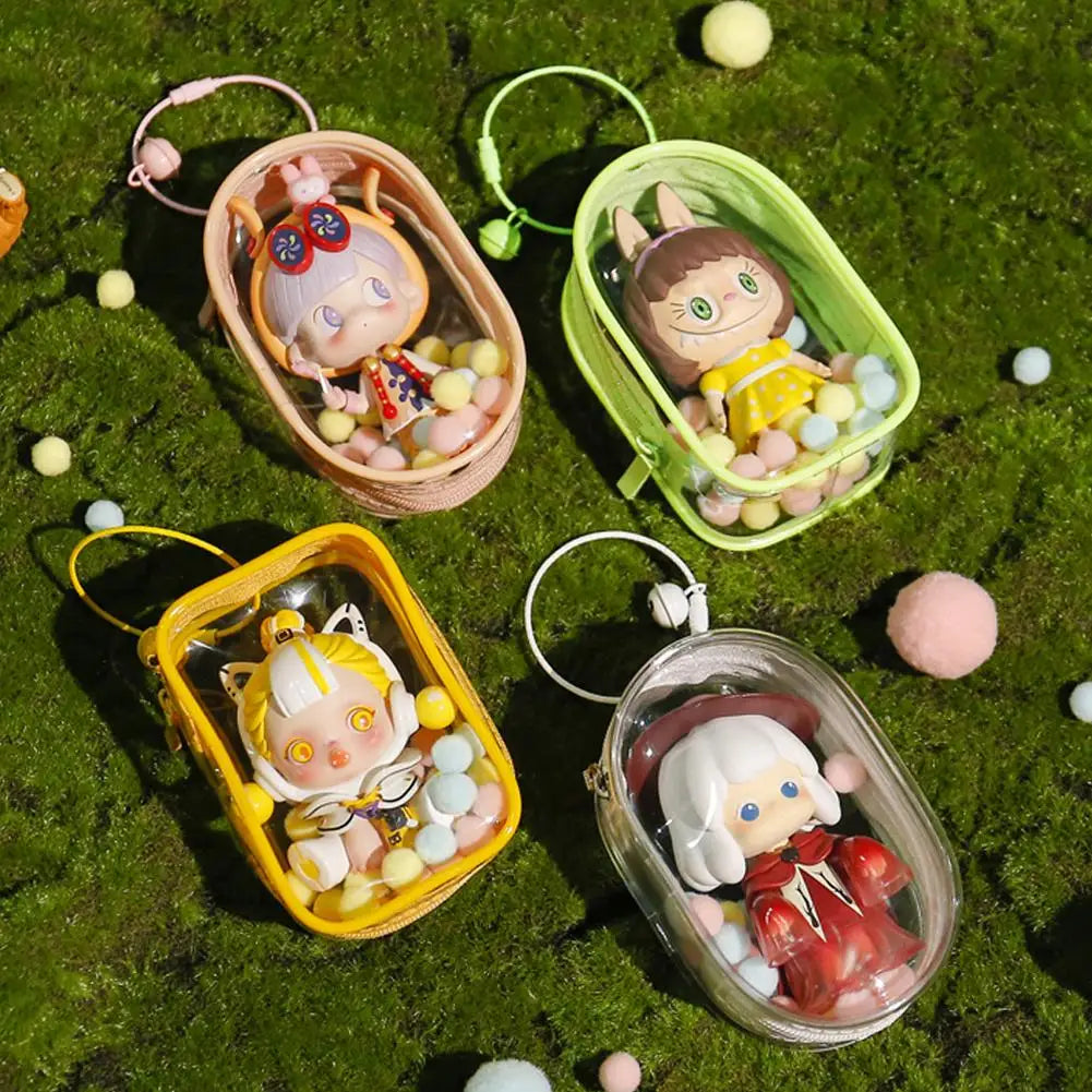 For Labubu Portable Transparent PVC Mystery Doll Organizer Box Selling only bags