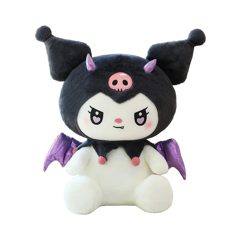 60cm Big Size New Sanrio Cute Demon Kuromi Plush Toy Angel My Melody Plushies Pillow Doll Stuffed Animal Home Decor