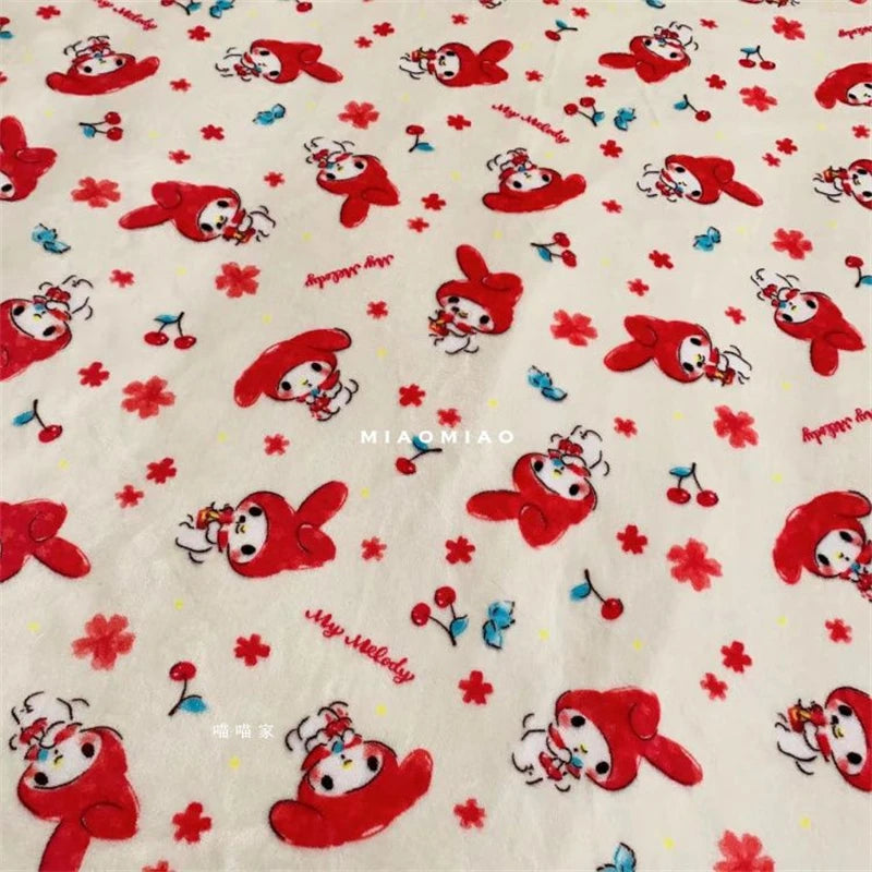 Sanrio My Melody Blanket Comfortable Warm Cartoon Hello Kitty Printed Flannel Blanket Car Blanket Bedspread Pillowcase Girl