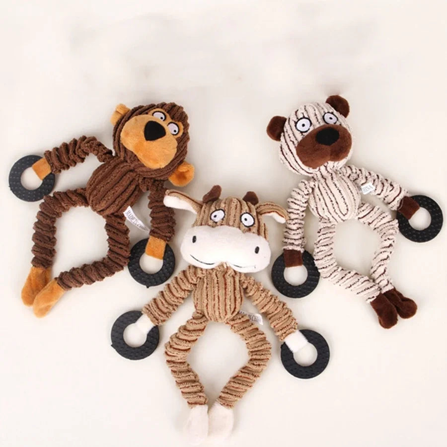 1pcs pet plush toys for relieving boredom, biting and grinding teeth, and making noise for dogs