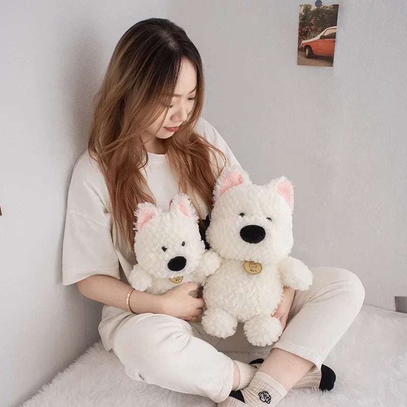 14~35cm West Highland White Terrier Dog Doll Plush Toy Stuffed Fluffy Puppy Doggy Cartoon Animal Plushie Peluche Kids Gift