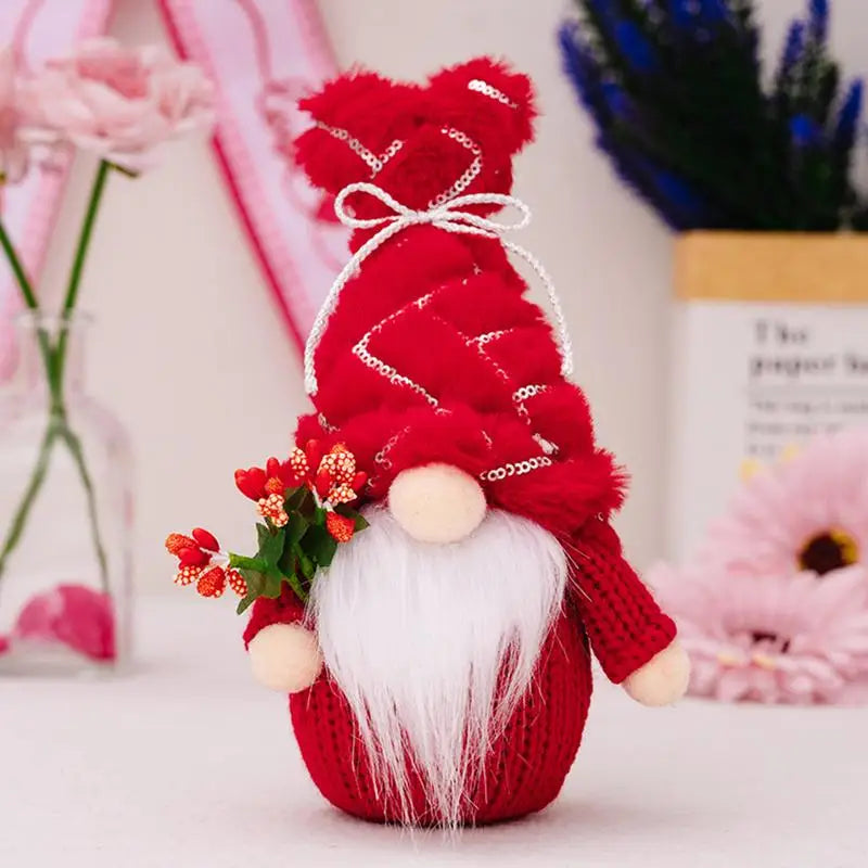 Valentine Gnomes Plush Dwarf Ornaments Valentine Gnomes Plush Decoration For Table LED Lighted Gnomes Ornaments For Her Him