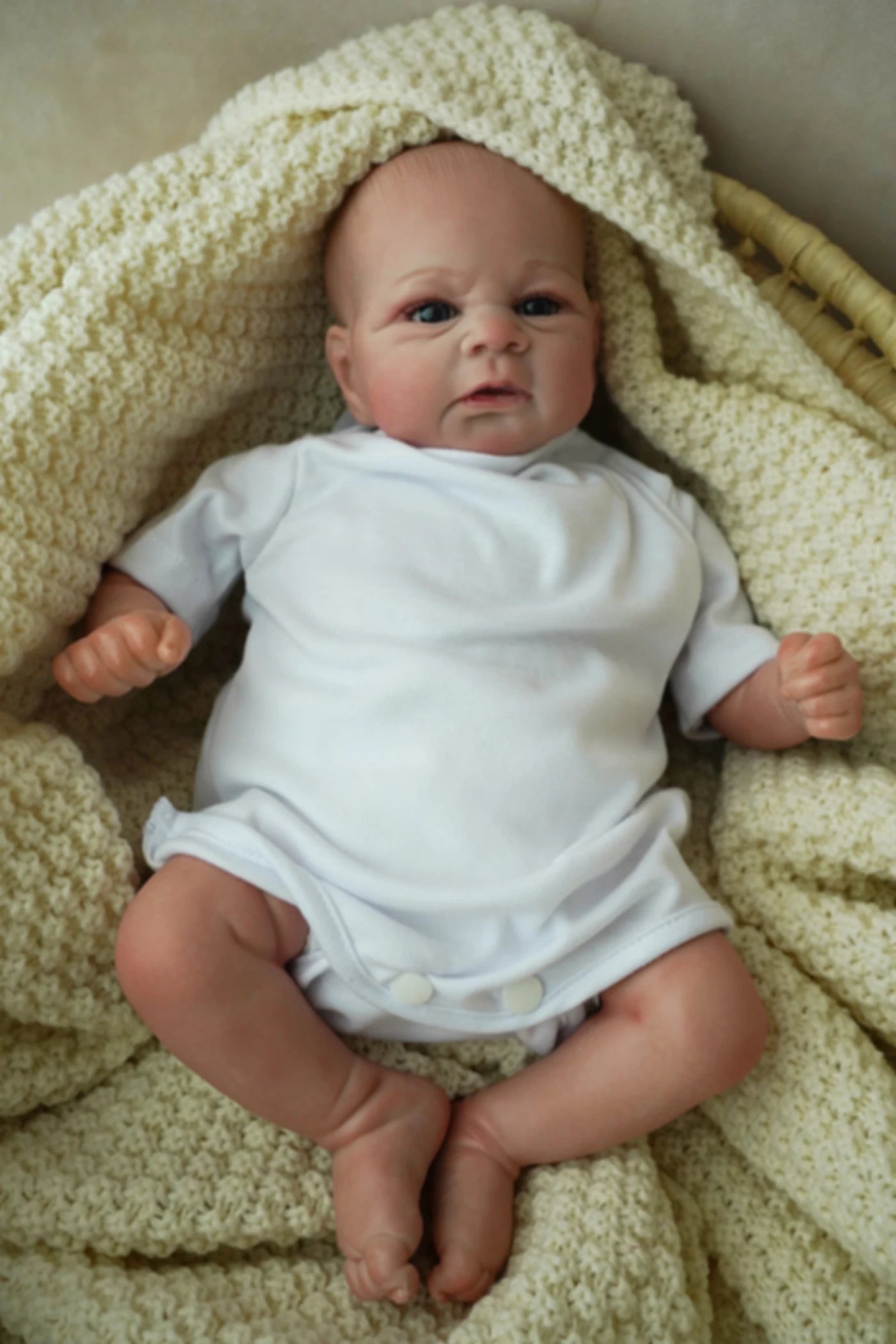 Painted Finished Doll Premie Baby Reborn Doll Lifelike 46CM Elijah High Quality Genesis Hand Painted Doll