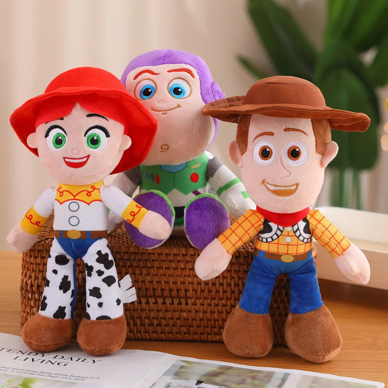 Disney Toy Story Buzz Lightyear Jessie Woody Plush Toy Lovely Stuffed Mickey Stitch Plushies Kawaii Doll Xmas Kid Gifts