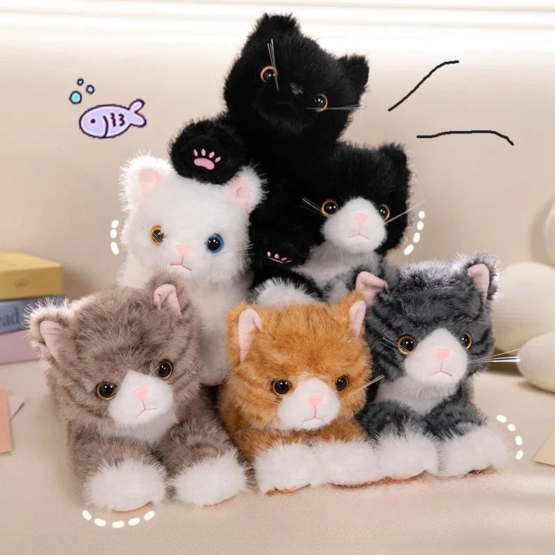 New Cute Simulation Cat Plush Toys Soft Stuffed 5 Colour Kitten Model Fake Cat Realist Animals Kids Girls Valentine's Day Gift