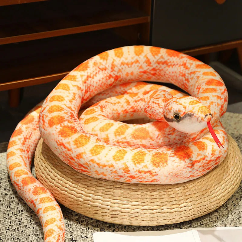 Artificial Python Plush Toy Long Snake Yellow Orange Green Python Plush Toy Decorate The House Holiday Decorations