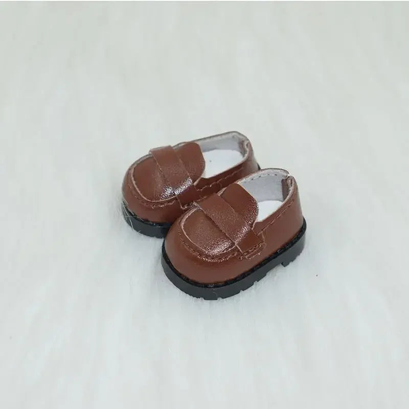 For BabyThree V3/17cm Labubu doll mini shiny leather shoes DIY makeup shoe toy 3.8 * 3 * 2.4cm no doll