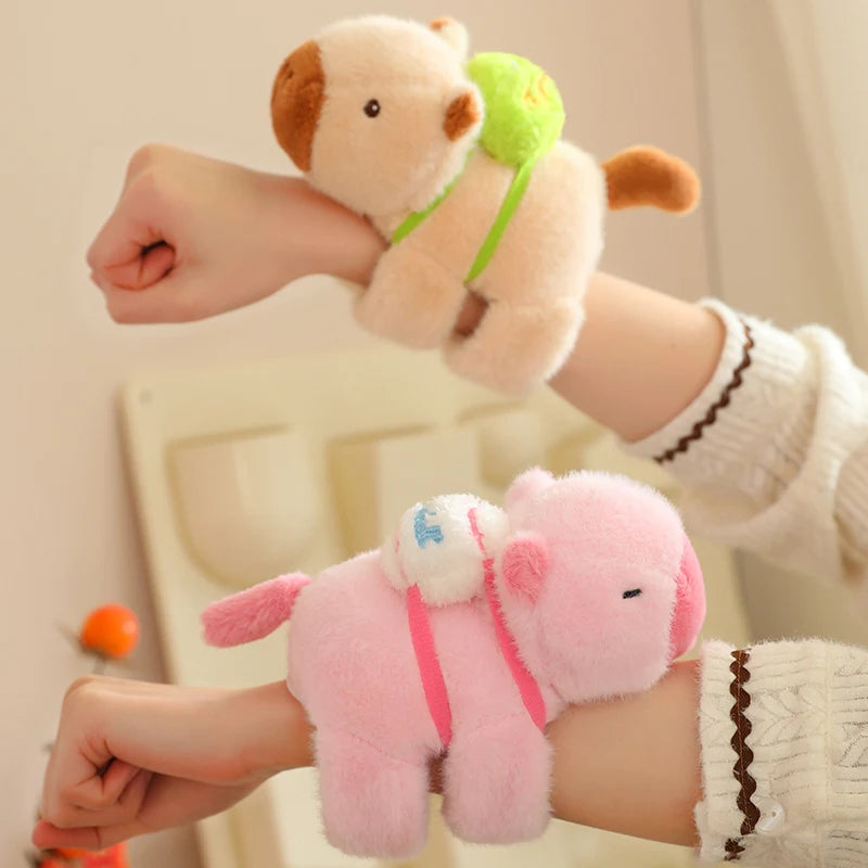 New Rytanda Capybara Clap Circle Toys Hold Ball Knapsack Pendant Pink Capybara Plush Hand Ring Fun Pop Kids Christmas Gift