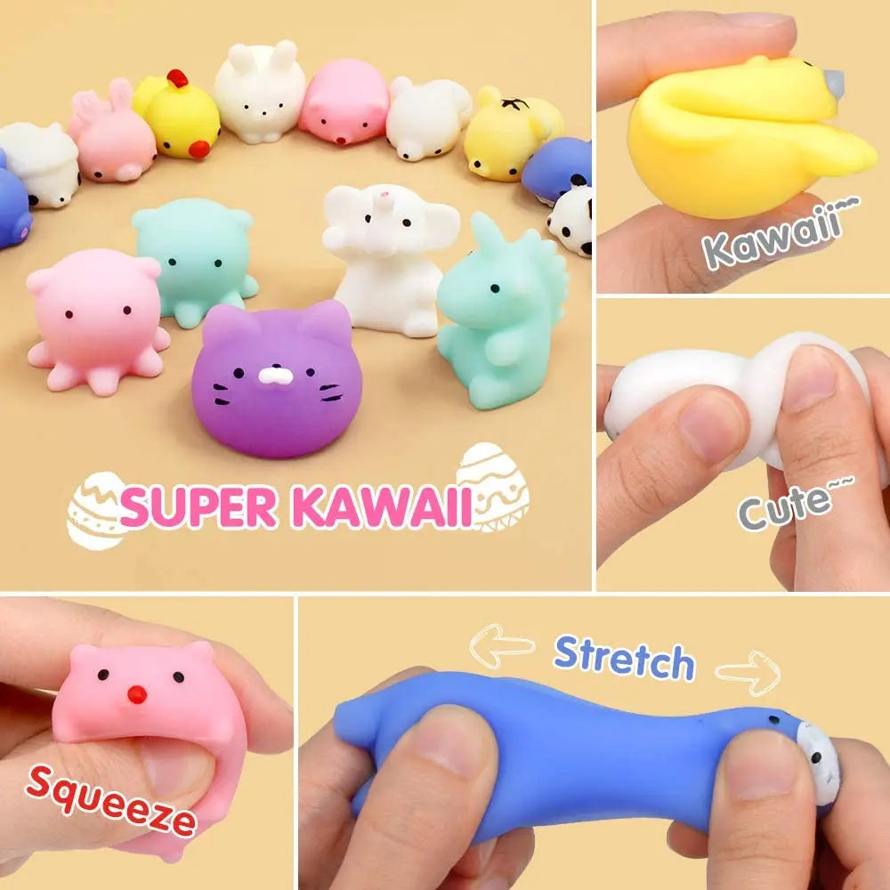 10pcs Random Mini Squishy Mochi Toy - Kawaii Animal Stress Toy