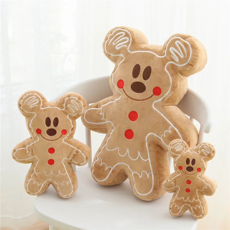 20/30/50cm Soft Gingerbread Man Minnie Mickey Soft Cute Cookie Man Doll Pillow Cushion Neck Pillow Gift for Girls