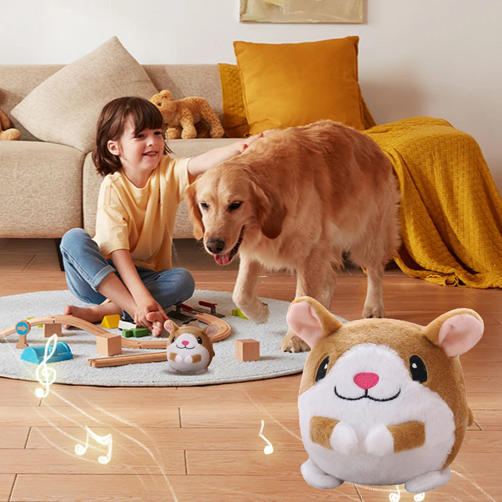 Electronic Pet Dog Toys Music Vibration Bouncing Ball Bite Puppy Ball Active Moving Pet Plush Sing Dog Chewing Dog Accessories