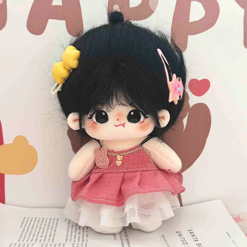 20cm Cute Plush Cotton Idol Doll With Clothes Stuffed Super Star Figure Dolls No Attribute Fat Body Doll Can Change Clothes Gift