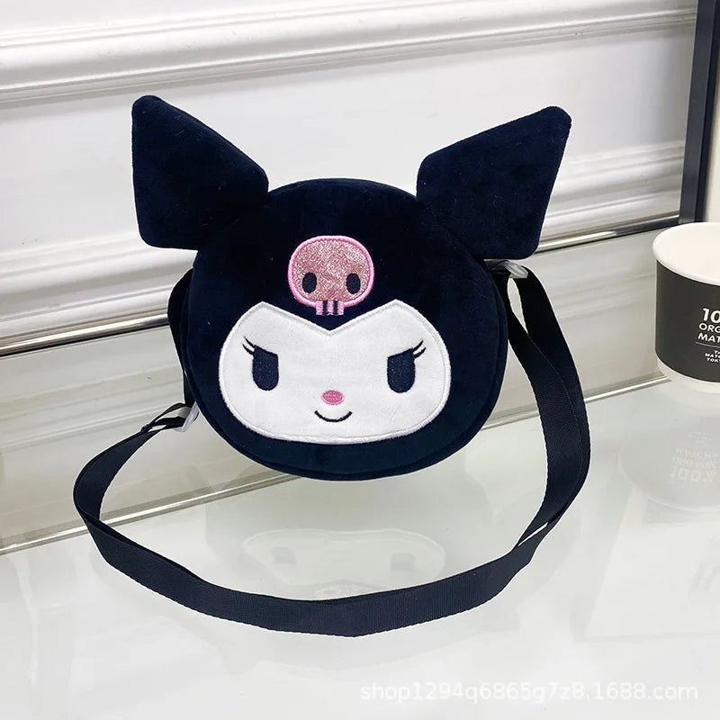 Kawaii Sanrio Plush Bag Kuromi Backpack Cinnamoroll Shoulder Bag Tote Makeup Cartoon My Melody Plushie Large Handbag Gift Girls