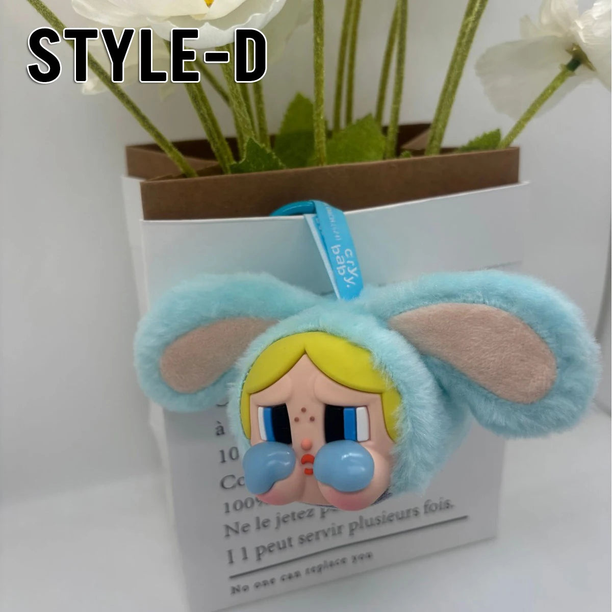 Crybaby Powerpuff Girls Series Vinyl Face Plush Toy Pendant Cartoon Decoration Stuffed Dolls Keychain Trendy Toy Kids Gift