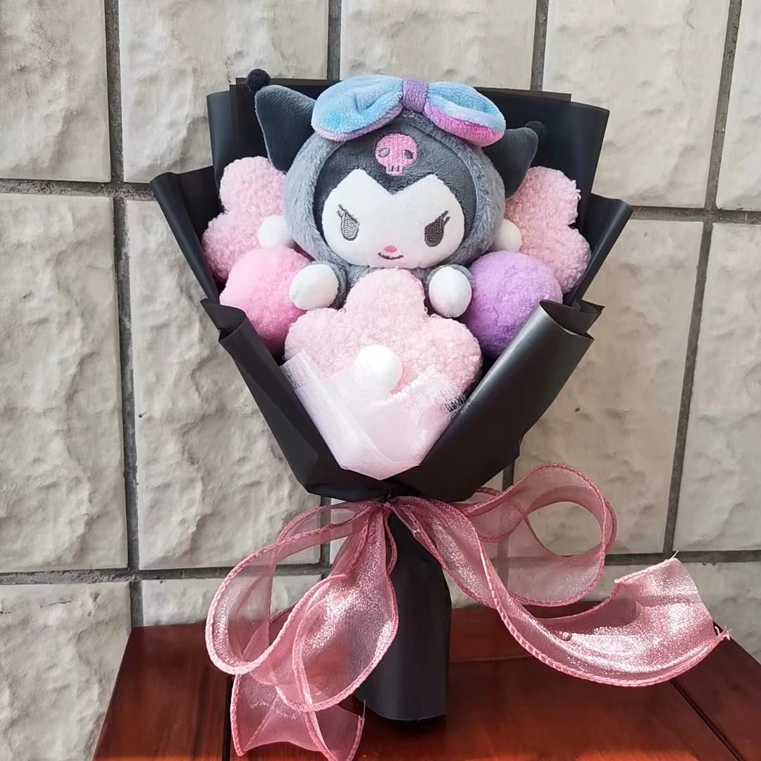 Kuromi My Melody Cinnamoroll Hello Kitty Sanrio Anime Doll Toy Cartoon Plush Bouquet Woman Valentine's Day Girls Christmas Gifts