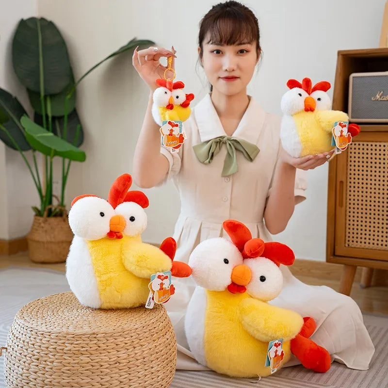 Funny Chicken Plush Toys Pendant Pillow Soft Simulation Cute Plushie Dolls Neck Pillow Stuffed Animal Boys Girls Festival Gifts