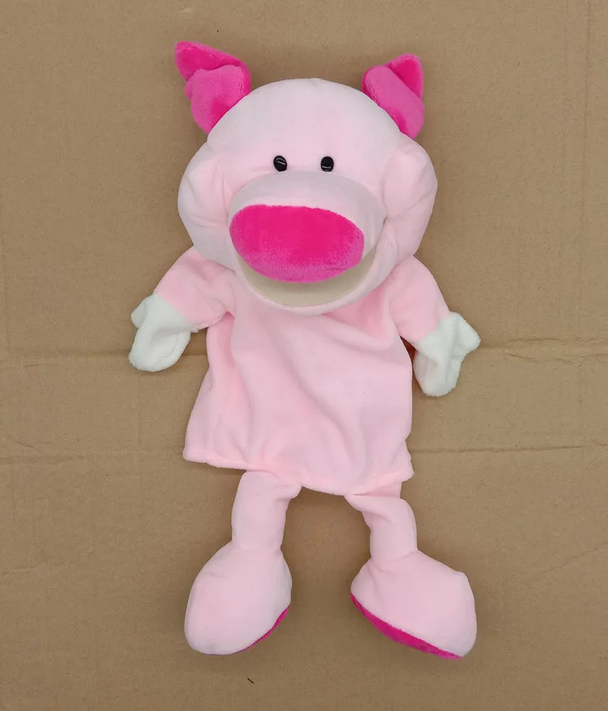 35cm Cartoon Animal Hand Puppet Parent-child Game Doll Lion Elephant Pig Appease Toys Birthday Gifts For Children