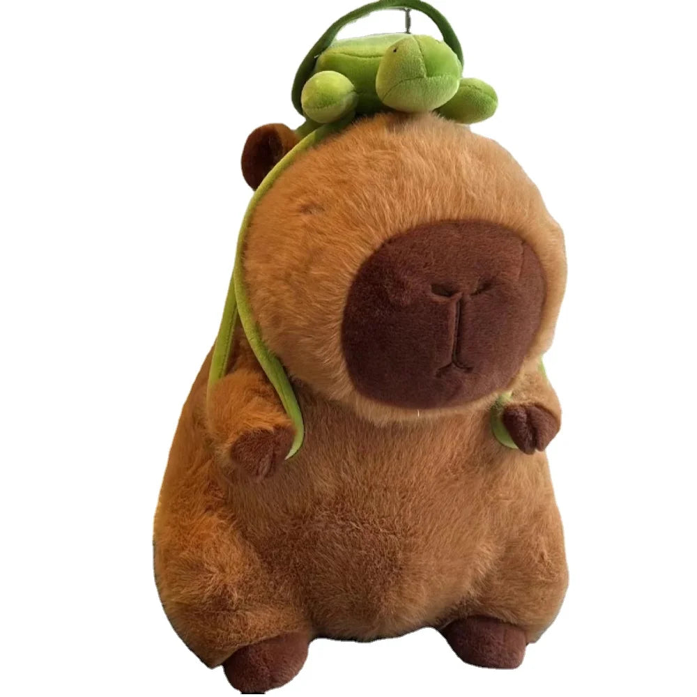 Cute Capybara Plush Toys With Backpack Sitting Lovely Cartoon Animals Stuffed Dolls Holiday Gift Home Decor Sofa Plush Pillows