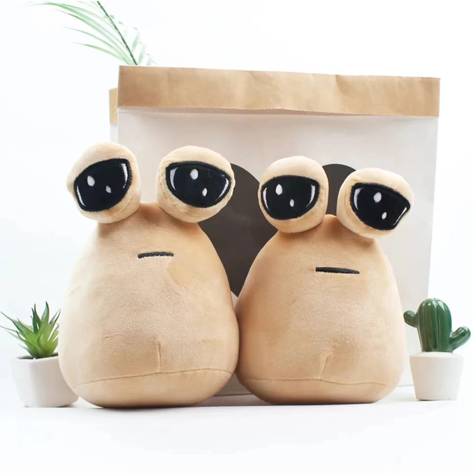 22CM Alien Pou Plush Toy, Furtiburb Emotional Alien Plush Toy, Alien Pou Plush, Big Eyed Sadness Do You Understand?