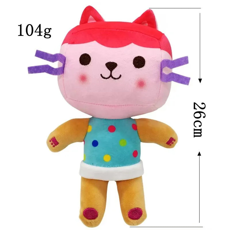 Kawaii Gabby Dollhouse Plush Toy Mercat Cartoon Stuffed Animals Smiling Cat Car Cat Hug Gaby Girls Dolls Birthday Xmas Gifts