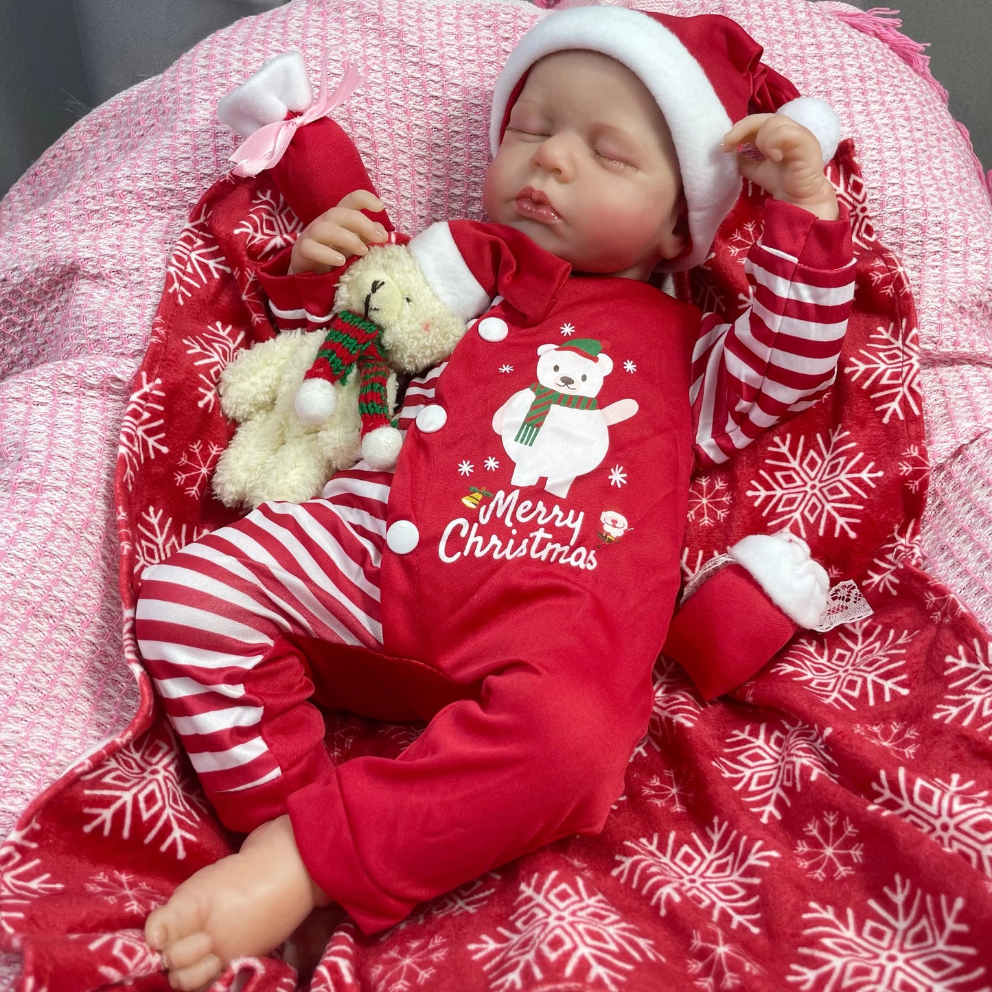 MRB 50CM Finished Reborn Baby Dolls LouLou Girl Christmas Gift Lifelike Silicone Vinyl Newborn 3D Skin Visible Veins DIY Toys