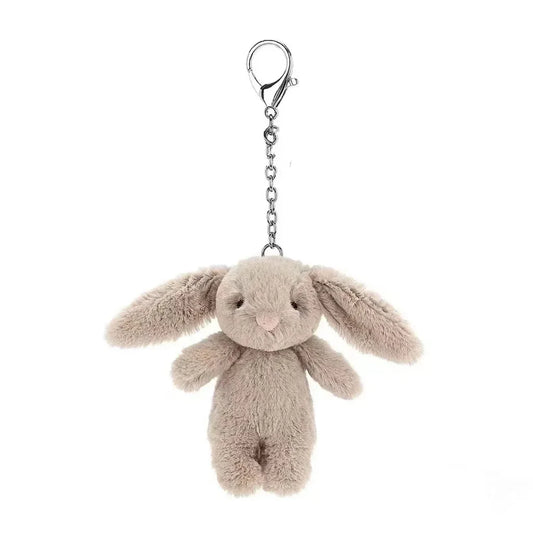 Stuffed Animals Cute Cartoon Rabbit Keychain Love Pompom Trinket Toy Girl Bag Car Keychain Mobile Phone Pendant Jewelry Gift