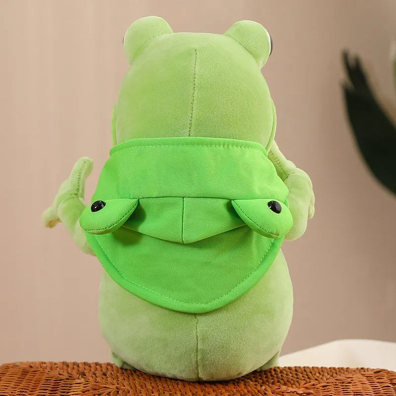 45CM-80CM Cute Cloak Frog Plush Toy Throw Pillow Big Eyes Long Legs Bed Soothing Rag Doll Children Birthday Gift